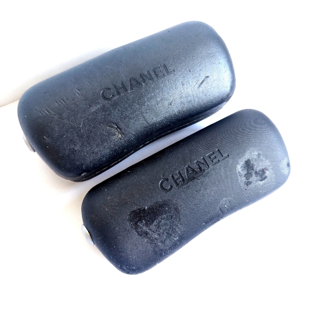 Chanel Sunglass Eyeglass Cases Bundle Lot 2 CC Authentic JUMBO & REGULAR…